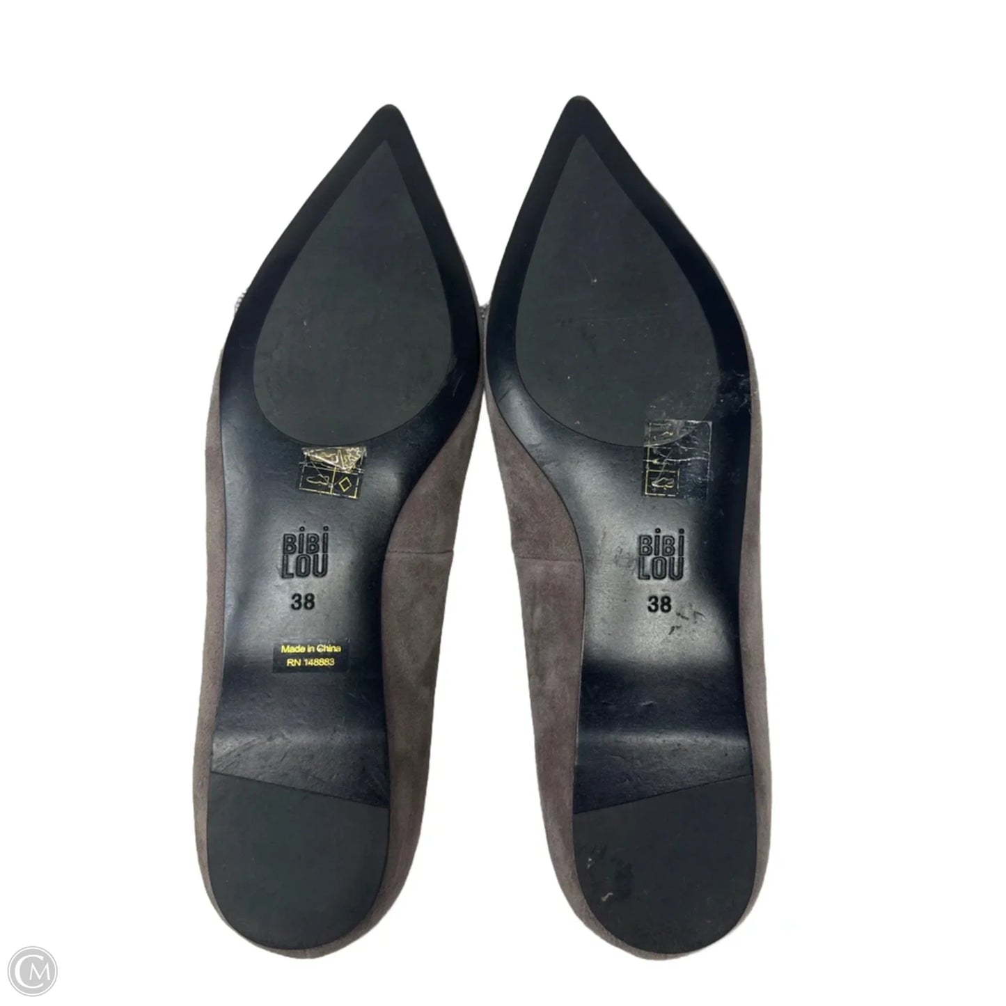 Rhinestone Bow Shoes Flats By Bibi Lou In Taupe, Size: 7.5