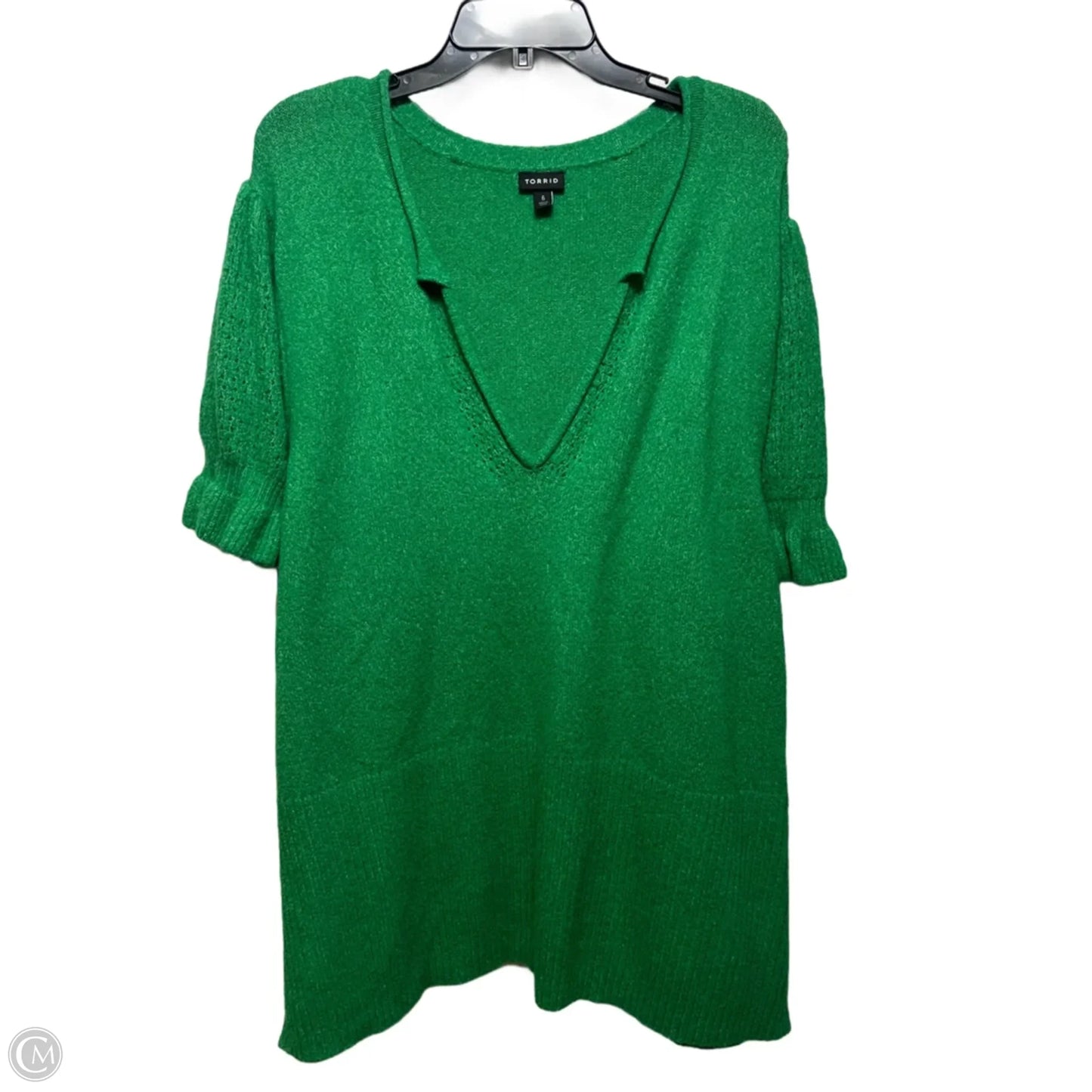 Sweater Short Sleeve By Torrid In Green, Size: 6X