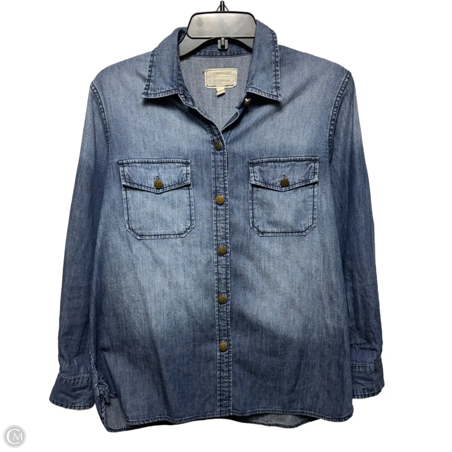 Top Long Sleeve By Current/elliott In Blue Denim, Size: L