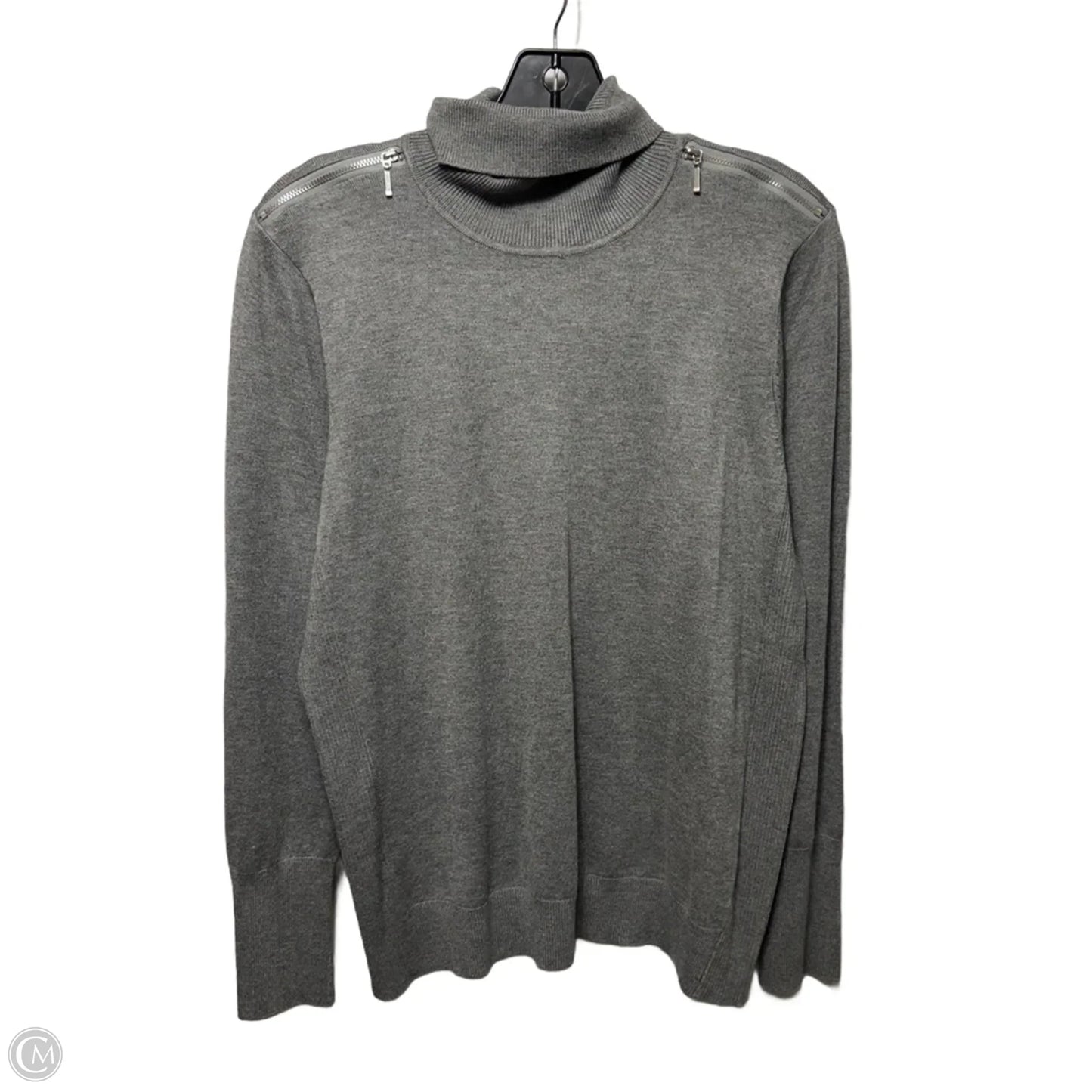 Zip Shoulder Sweater By Joseph A. In Grey, Size: L