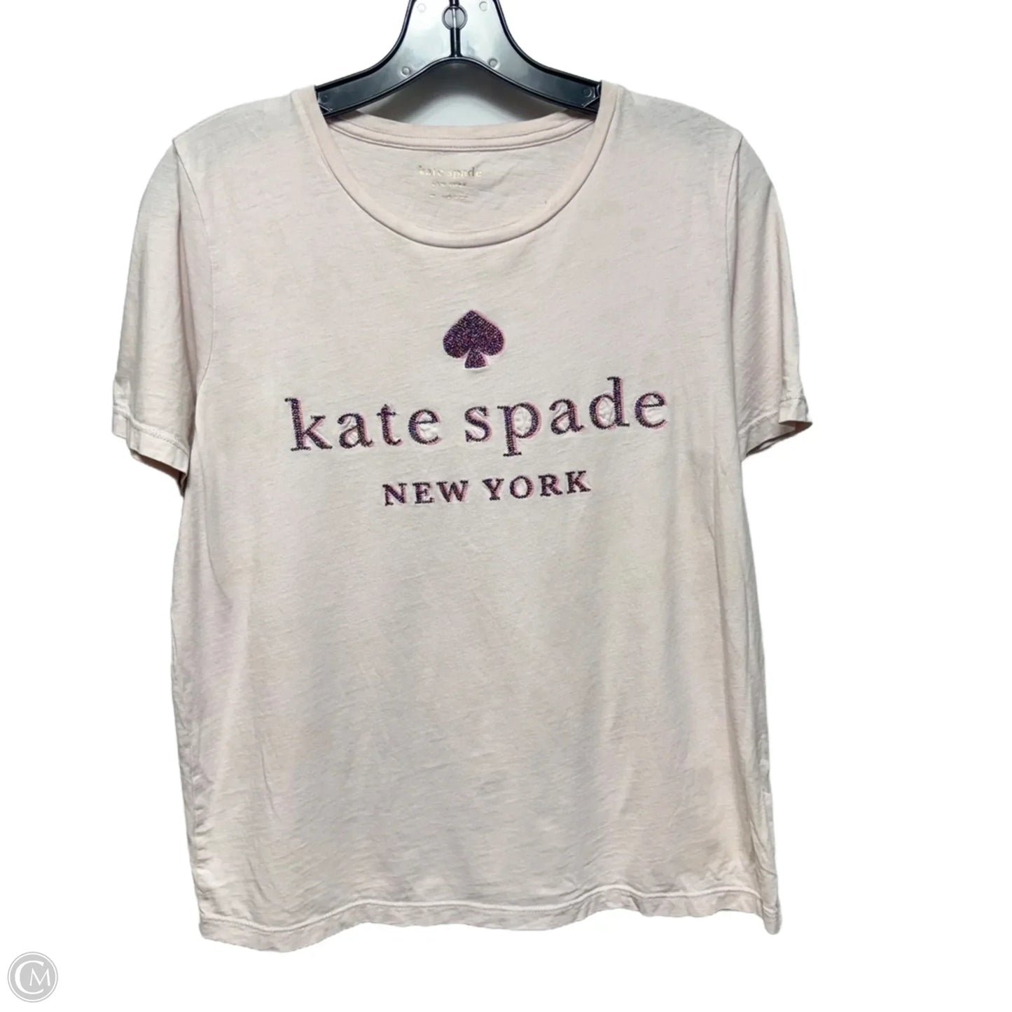 Embroidered Top Short Sleeve Designer By Kate Spade In Pink, Size: M