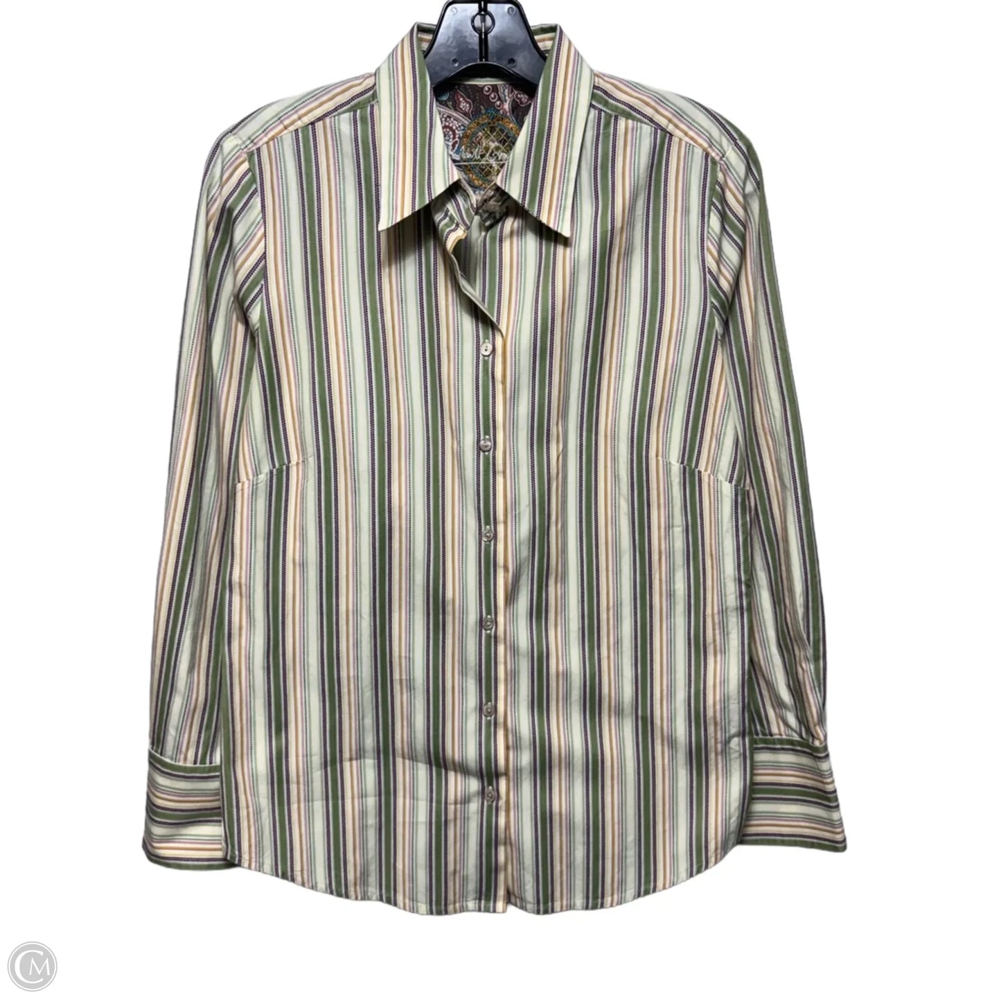 Top Long Sleeve By Robert Graham In Striped Pattern, Size: M