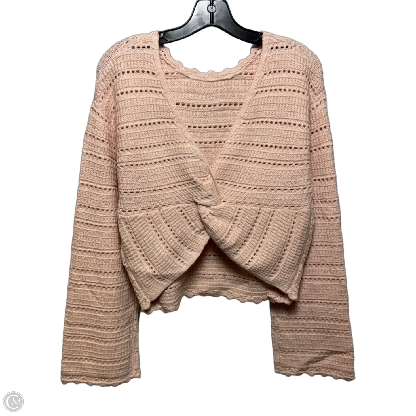 Low Back Sweater By Pink Rose In Peach, Size: L