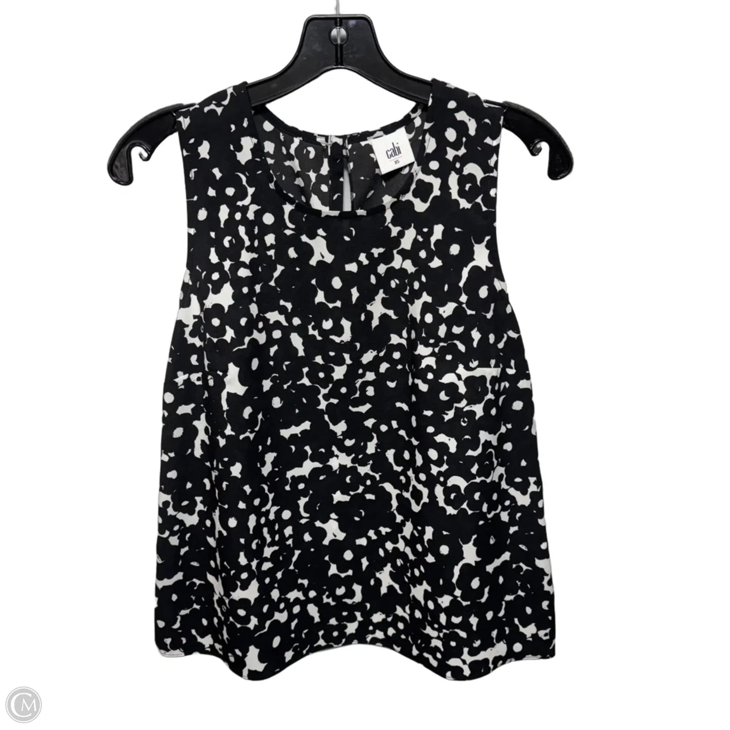 Top Sleeveless By Cabi In Black & Cream, Size: XS