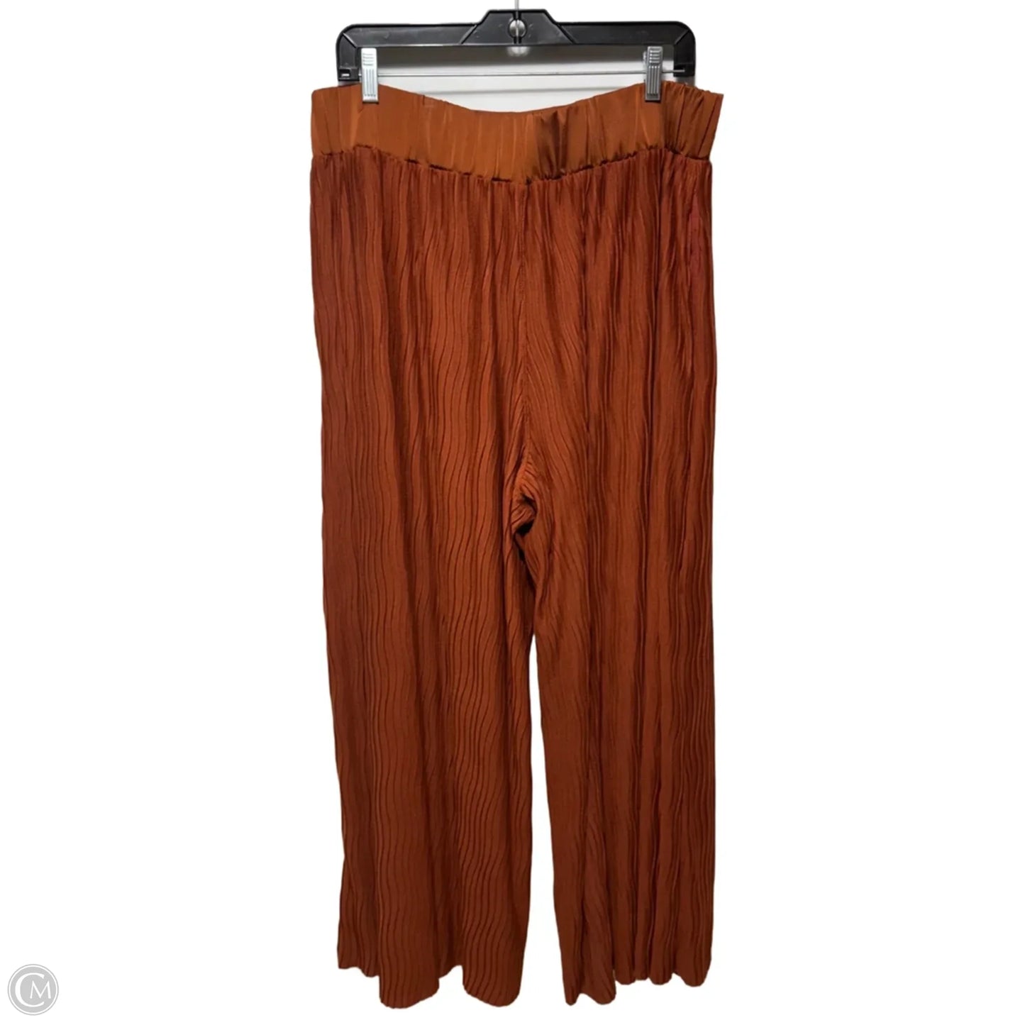 Wavy Plisse Palazzo Pants By Anthropologie In Copper, Size: L
