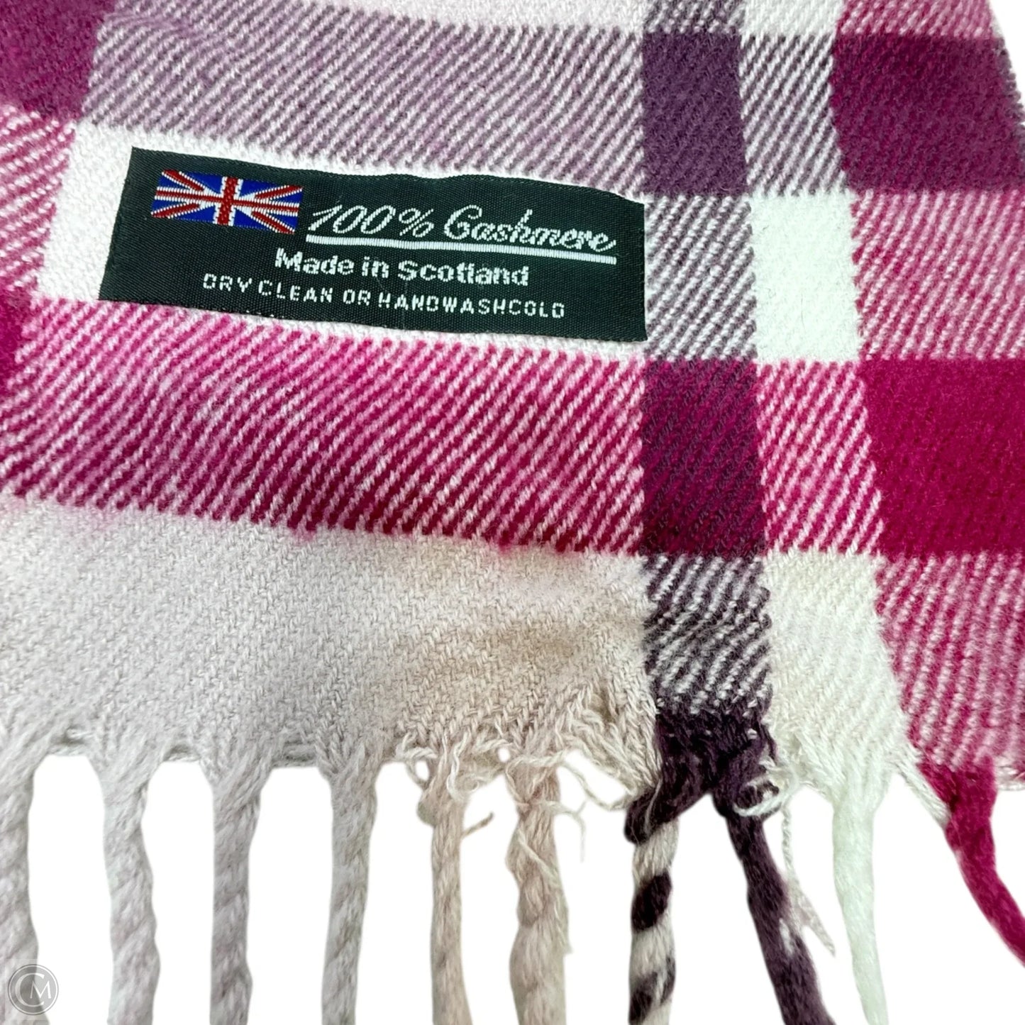 Cashmere Fringed Scarf In Plaid Made In Scotland