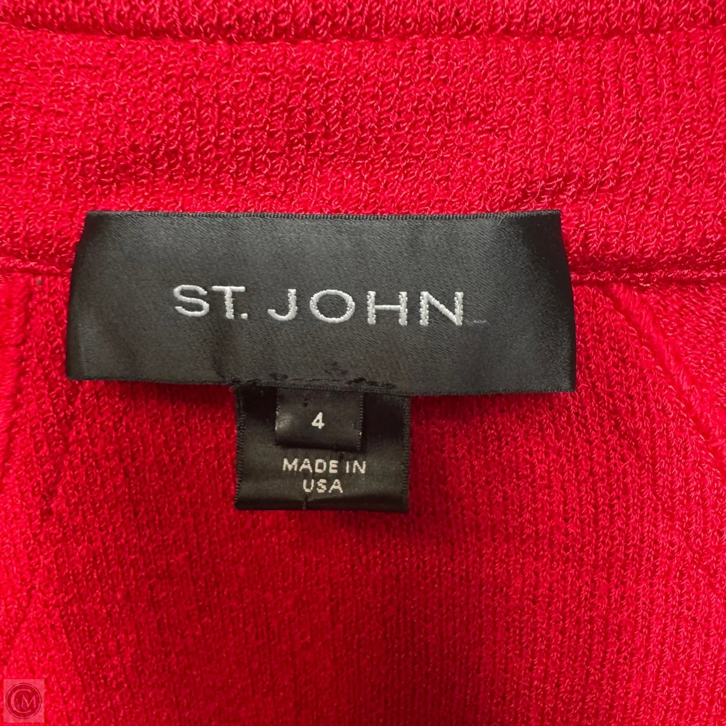 Sweater Cardigan Luxury Designer By St John Collection In Red, Size: 4