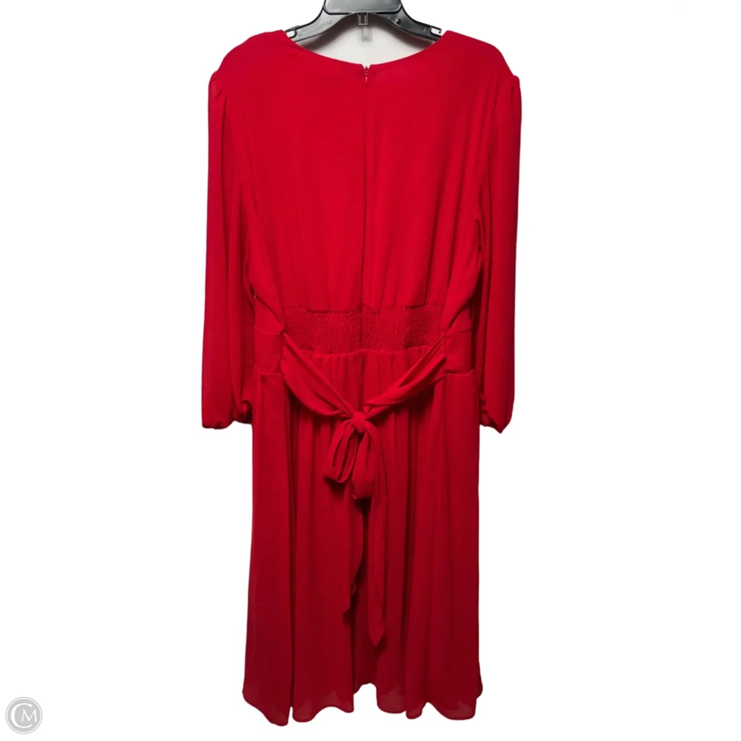Faux Wrap Midi Dress By Lane Bryant In Red, Size: 22