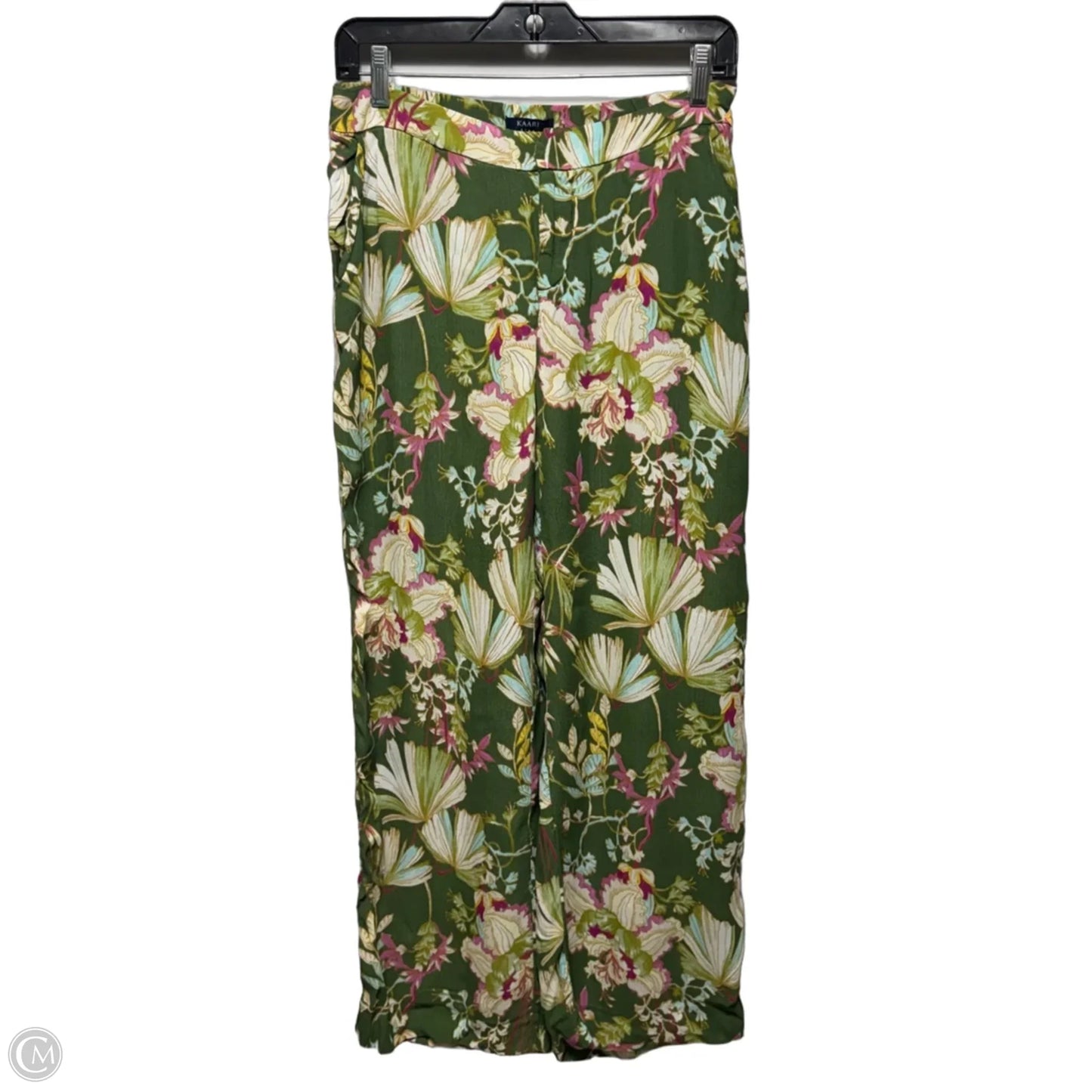 Pants Wide Leg By Kaari Blue In Geometric Pattern, Size: S