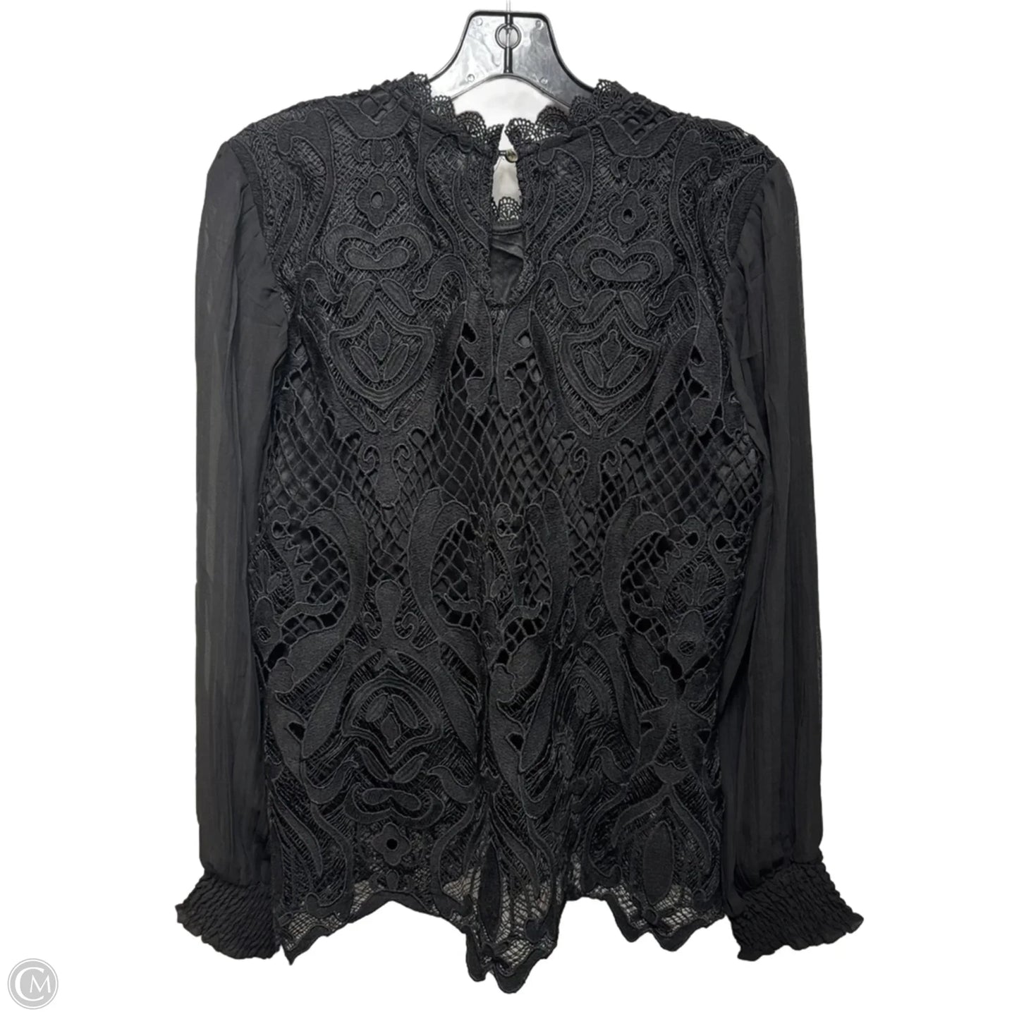 Pleated Sleeve Blouse Long Sleeve By Bailey 44 In Black, Size: L