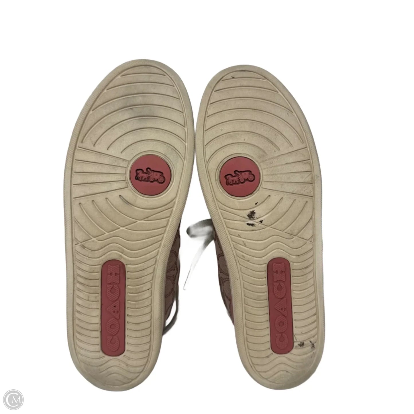 Signature Sneakers Shoes Designer By Coach In Plaid Pattern, Size: 7.5