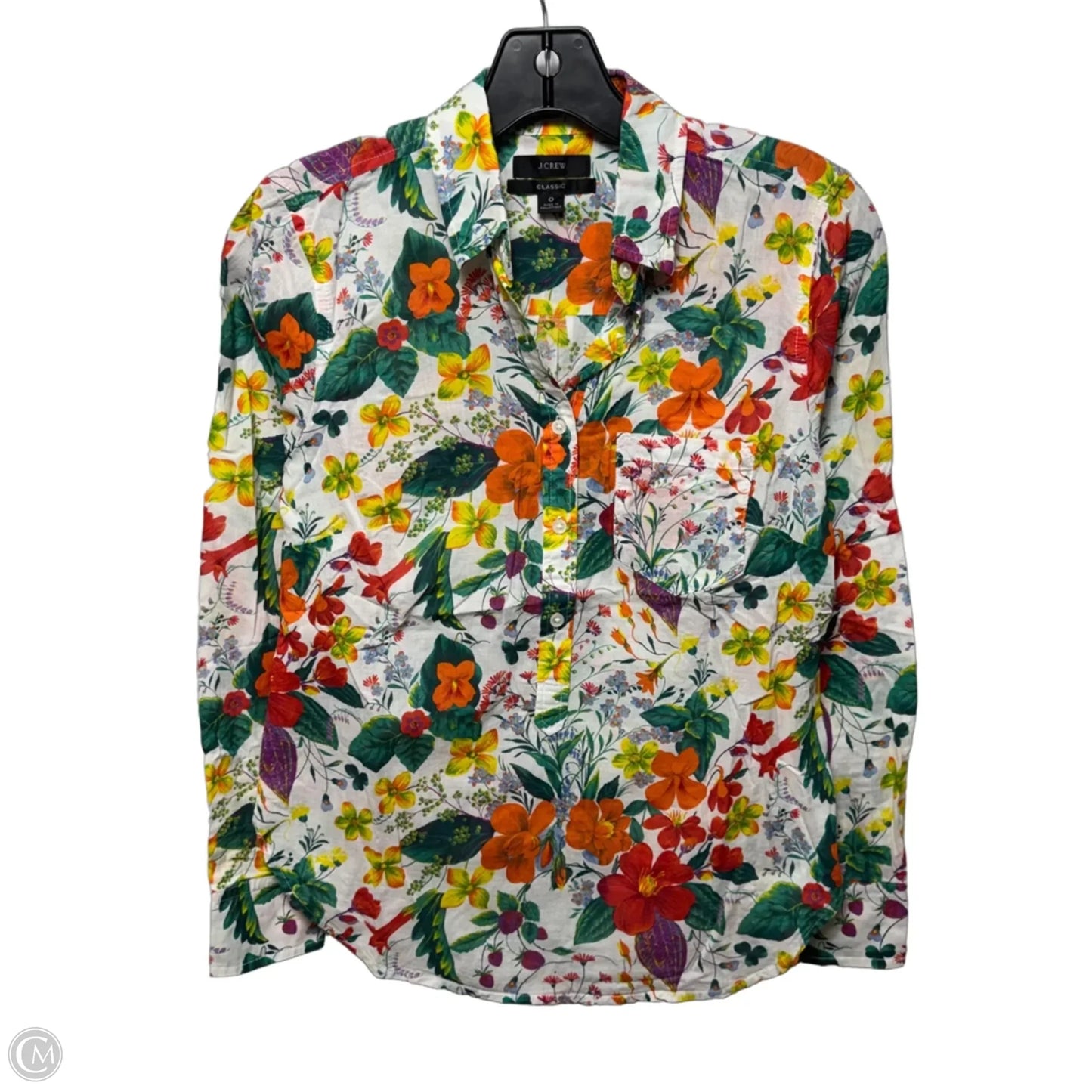 Top Long Sleeve By J. Crew In Floral Pattern, Size: 0