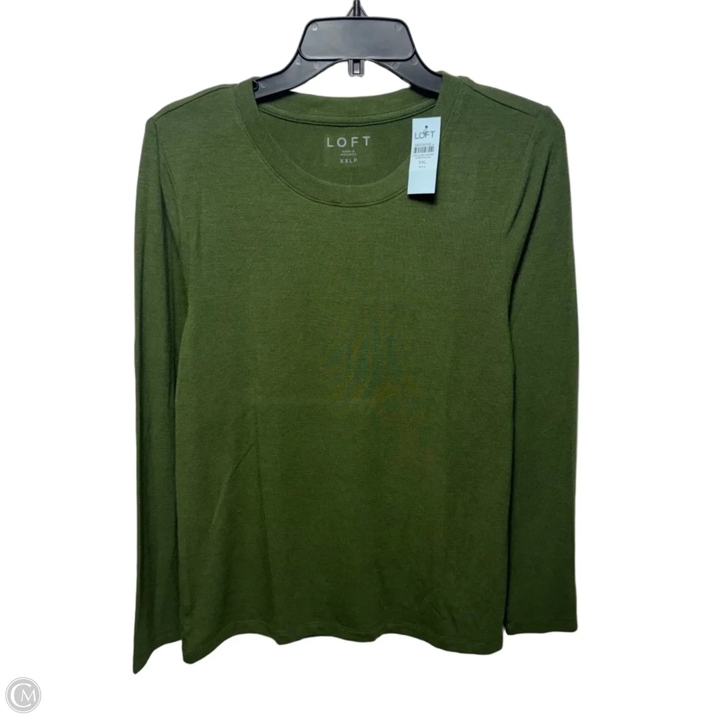 Top Long Sleeve Basic By Loft In Green, Size: XXL PETITE