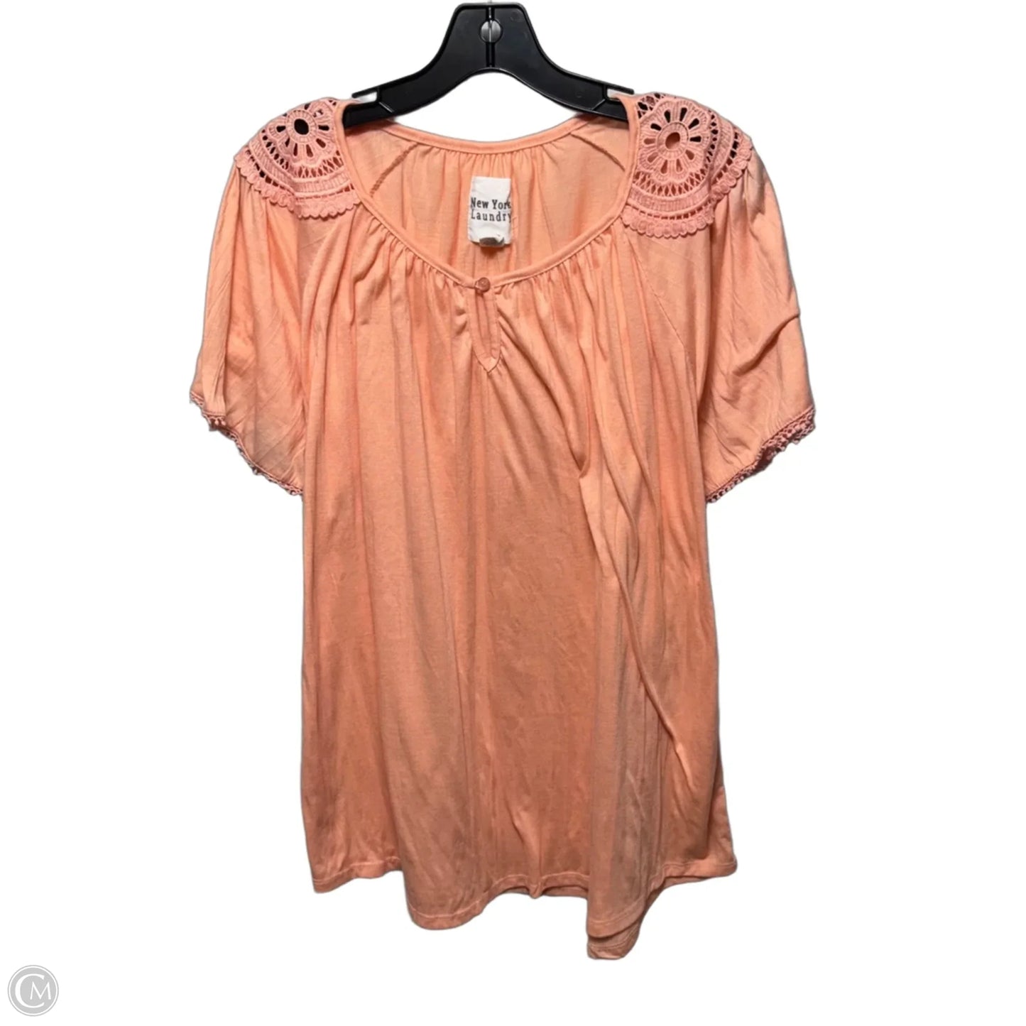 Top Short Sleeve By new york laundry In Peach, Size: 3x