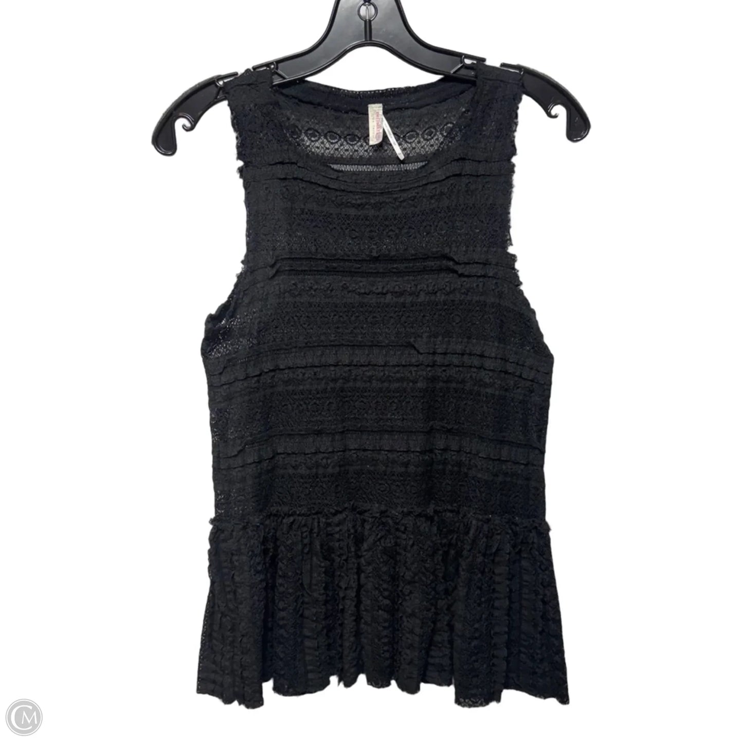 Lace Sheer Peplum Top Sleeveless By Free People In Black, Size: Xs