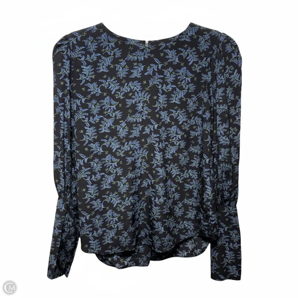 Clarke Puff Sleeve Top By Veronica Beard In Black & Blue, Size: 2