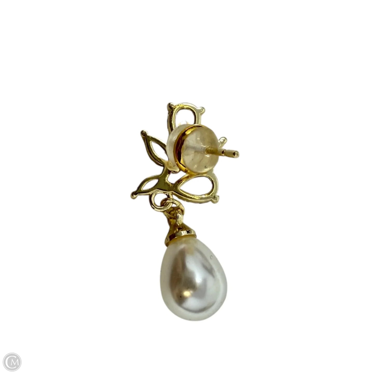 Faux Pearl & Crystal Teardrop Earrings