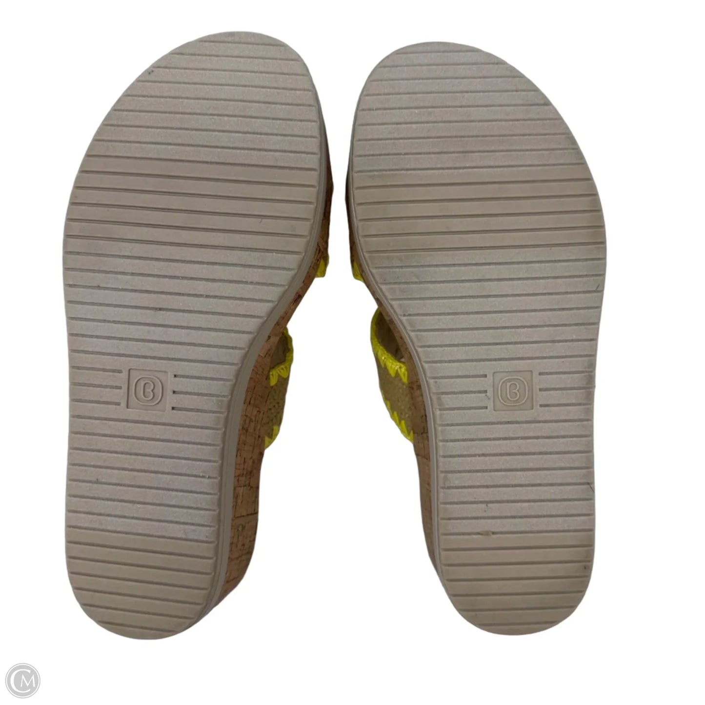 Woven Sandals Heels Wedge By Life Stride In Yellow, Size: 7