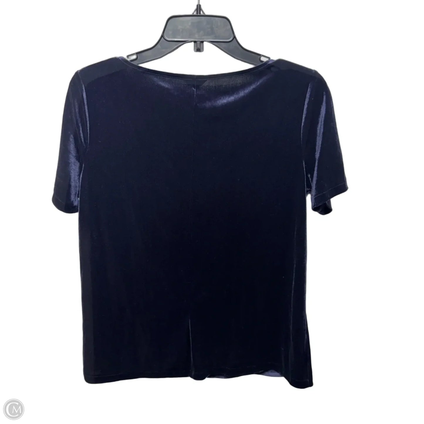 Velvet Top Short Sleeve By Ann Taylor In Blue, Size: Mp