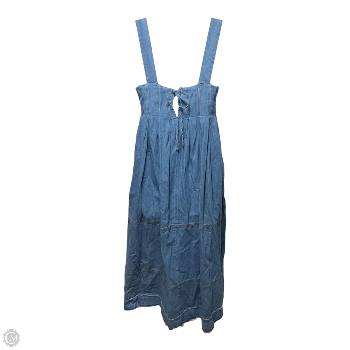 Pretty In Pleats Midi Dress By Free People In Blue Denim, Size: y