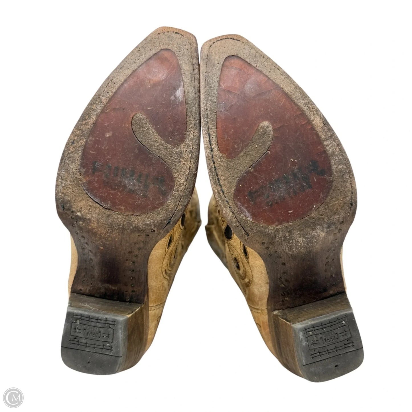 A1970 Inlay Western Boots By Corral In Tan, Size: 7.5
