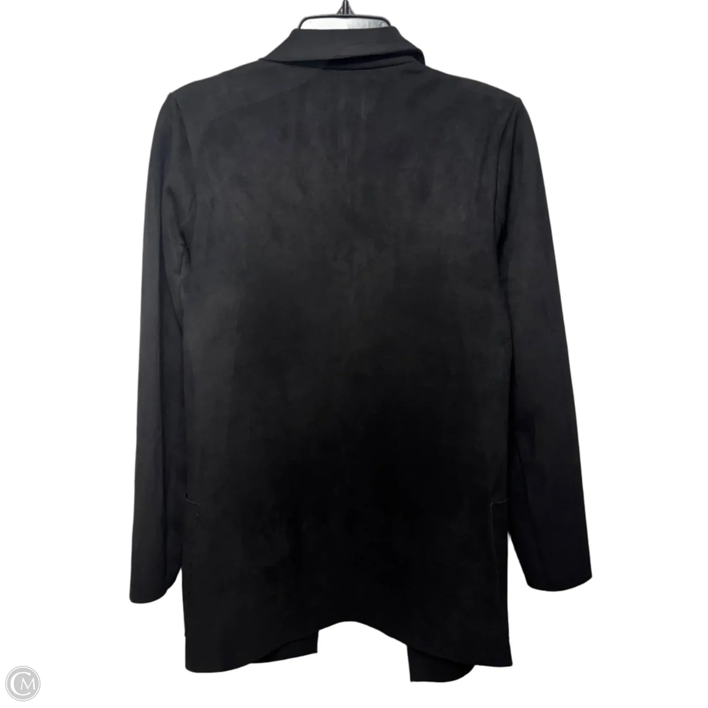 Faux Suede Blazer By Joan Vass In Black, Size: S