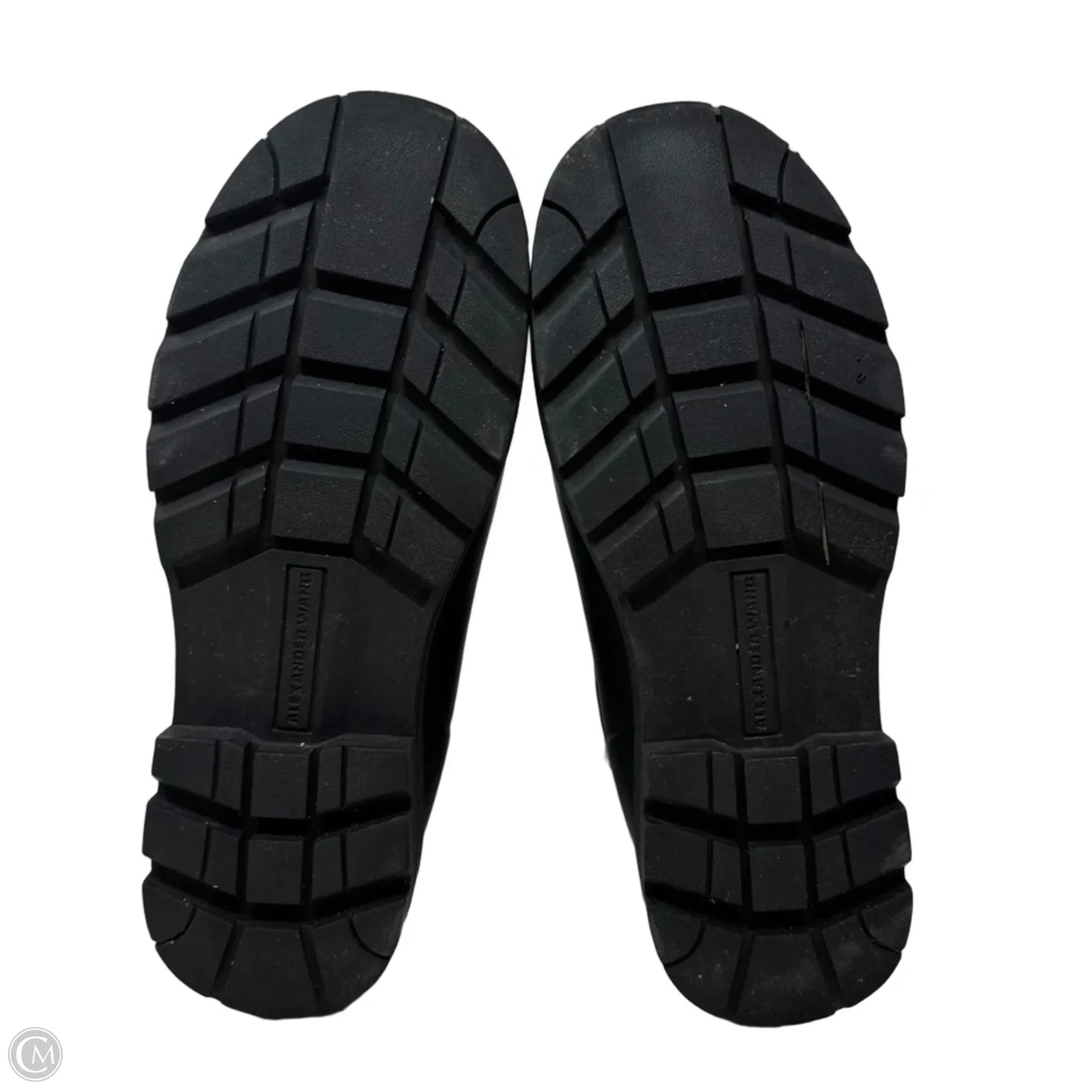 Rain Boots Luxury Designer By Alexander Wang In Black & Grey, Size: 6.5 (estimated)