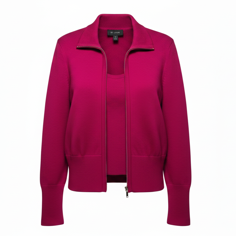 Knit Top & Jacket 2 Piece Set By St. John In Pink, Size: S