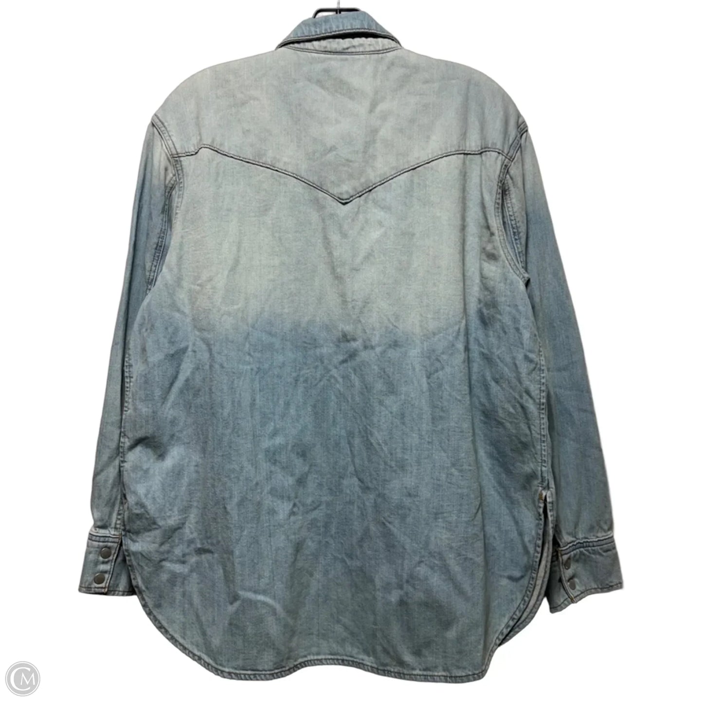 Jacket Shirt By Universal Thread In Blue Denim, Size: M