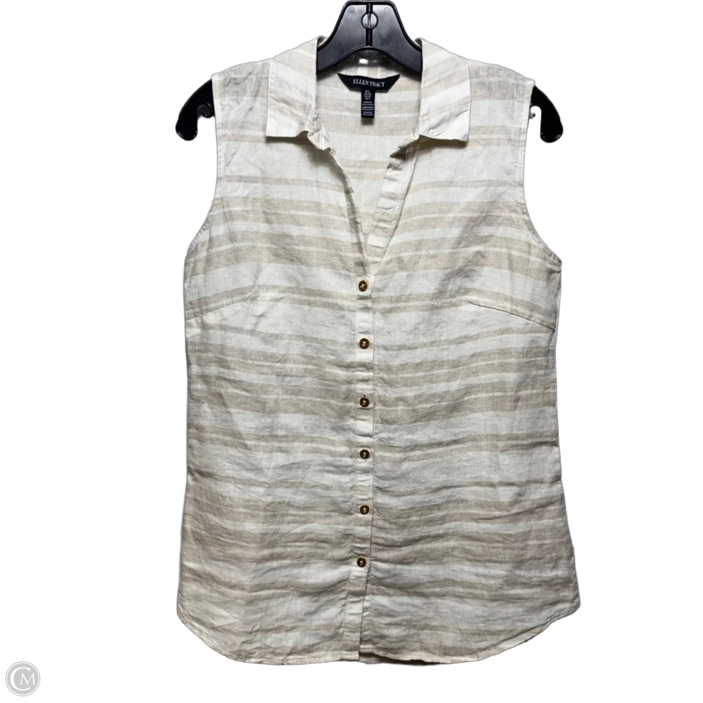 Top Sleeveless By Ellen Tracy In Striped Pattern, Size: S