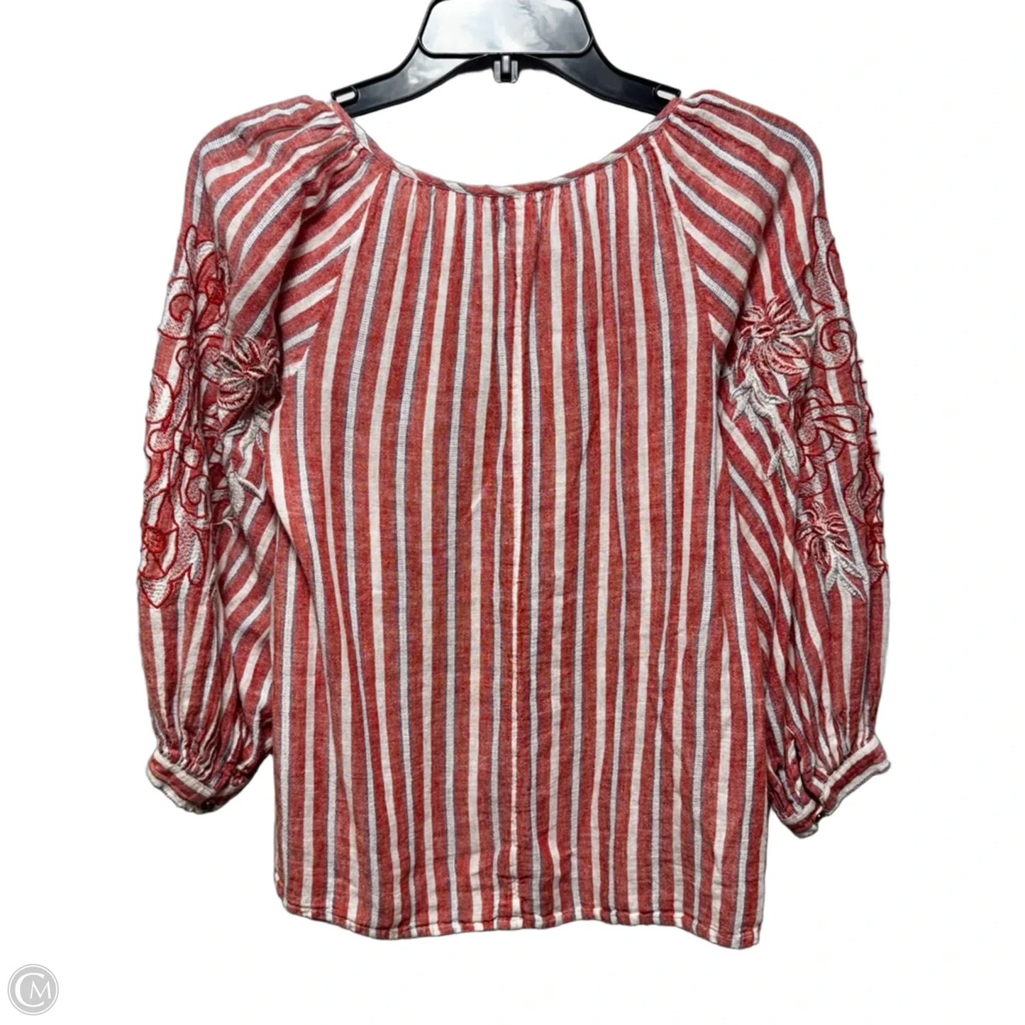 Embroidered Top Long Sleeve By Akemi And Kin In Striped Pattern, Size: XS