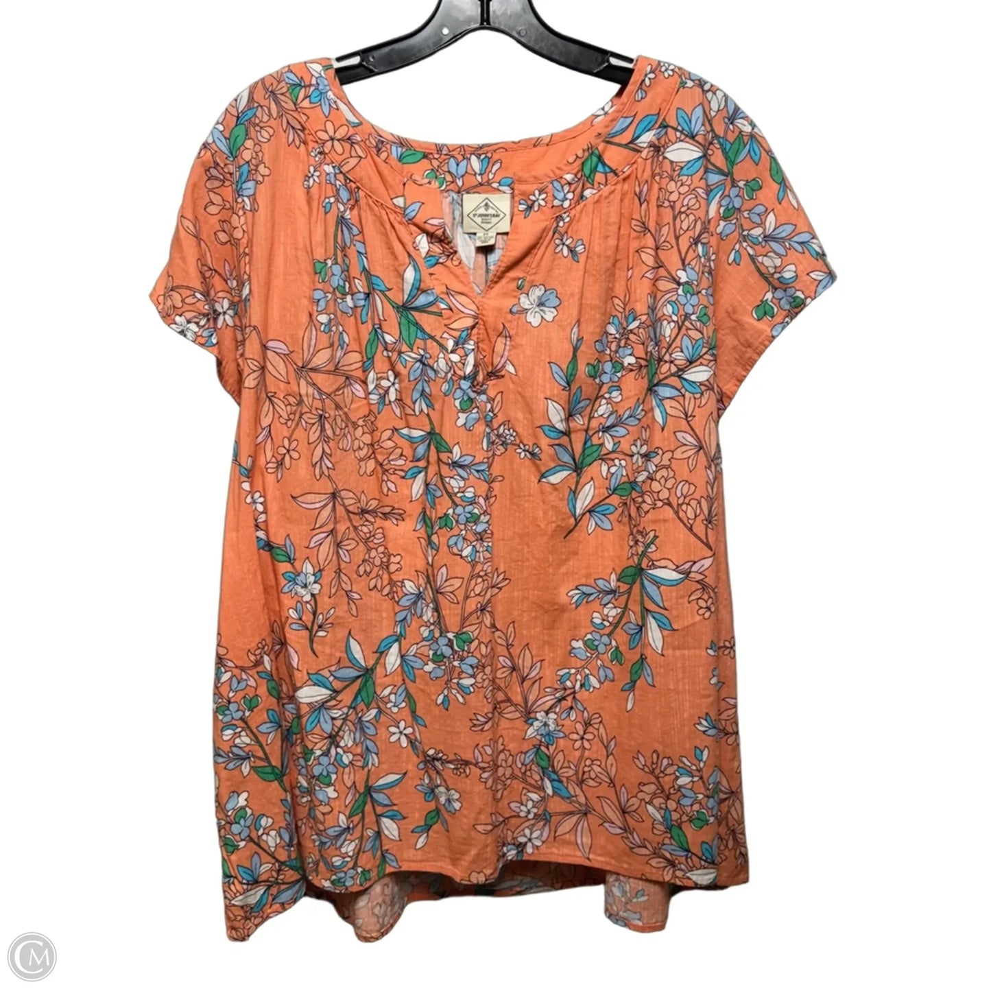 Top Short Sleeve By St Johns Bay In Floral Print, Size: 2x