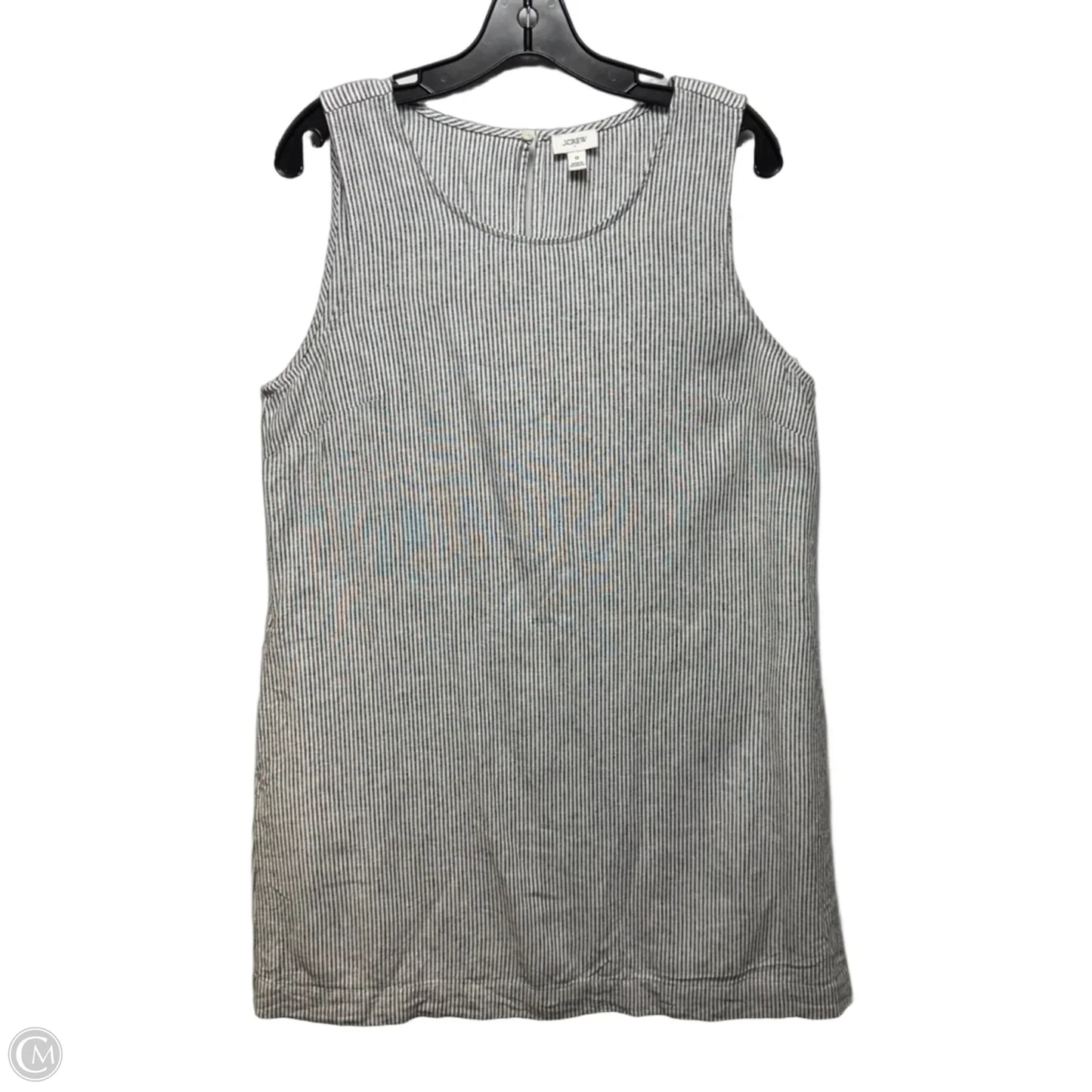 Linen Blend Tank Dress Casual Short By J. Crew In Striped Pattern, Size: 12