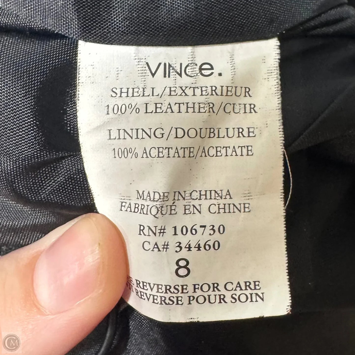 Leather Dress Casual Short By Vince In Black, Size: 8