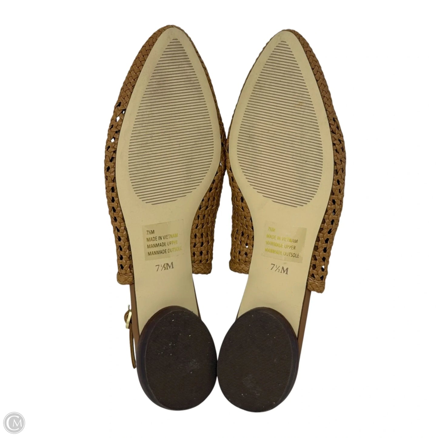Olympia Open-Weave Slingback Flats By Talbots In Tan, Size: 7.5
