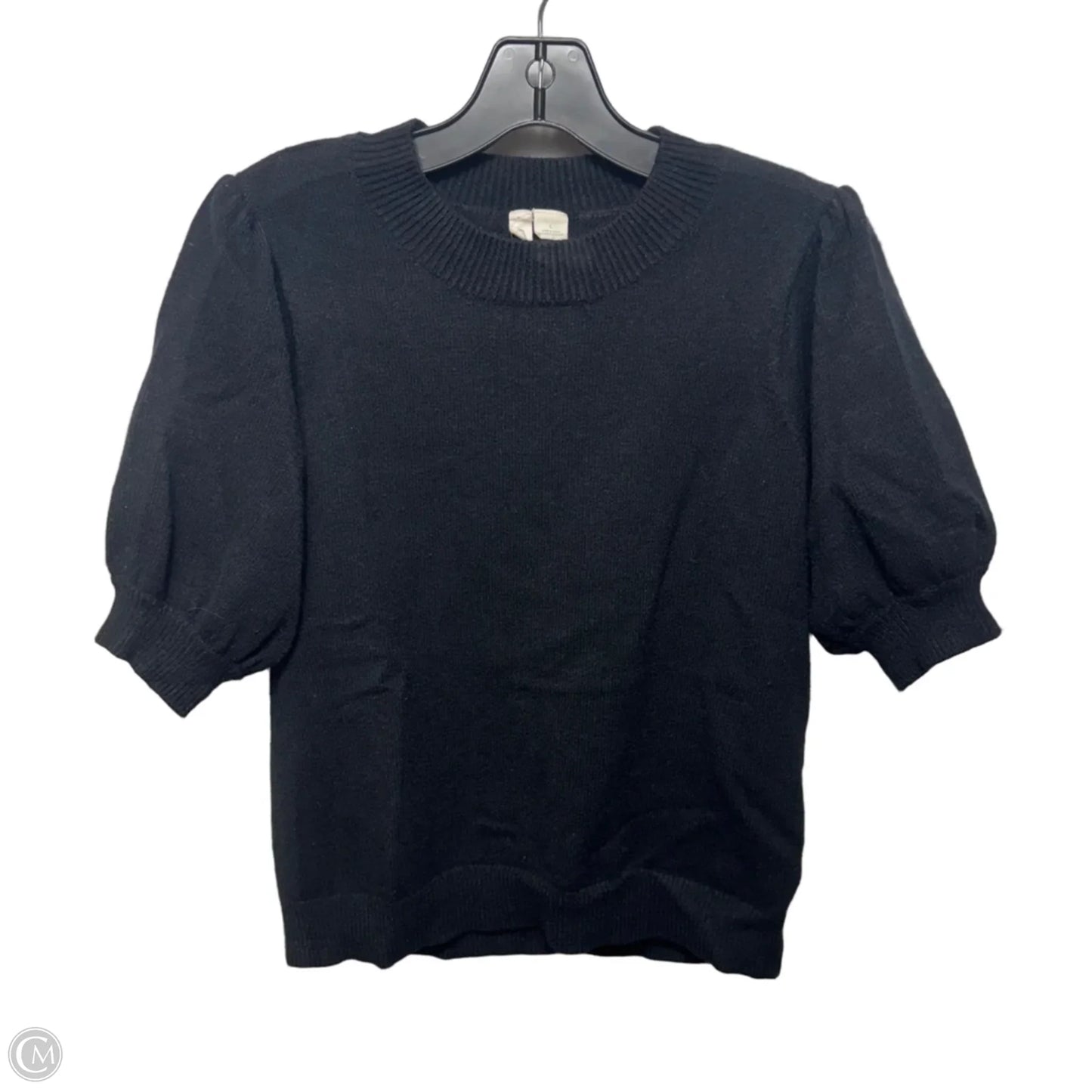 Sweater Short Sleeve By Moth In Black, Size: L