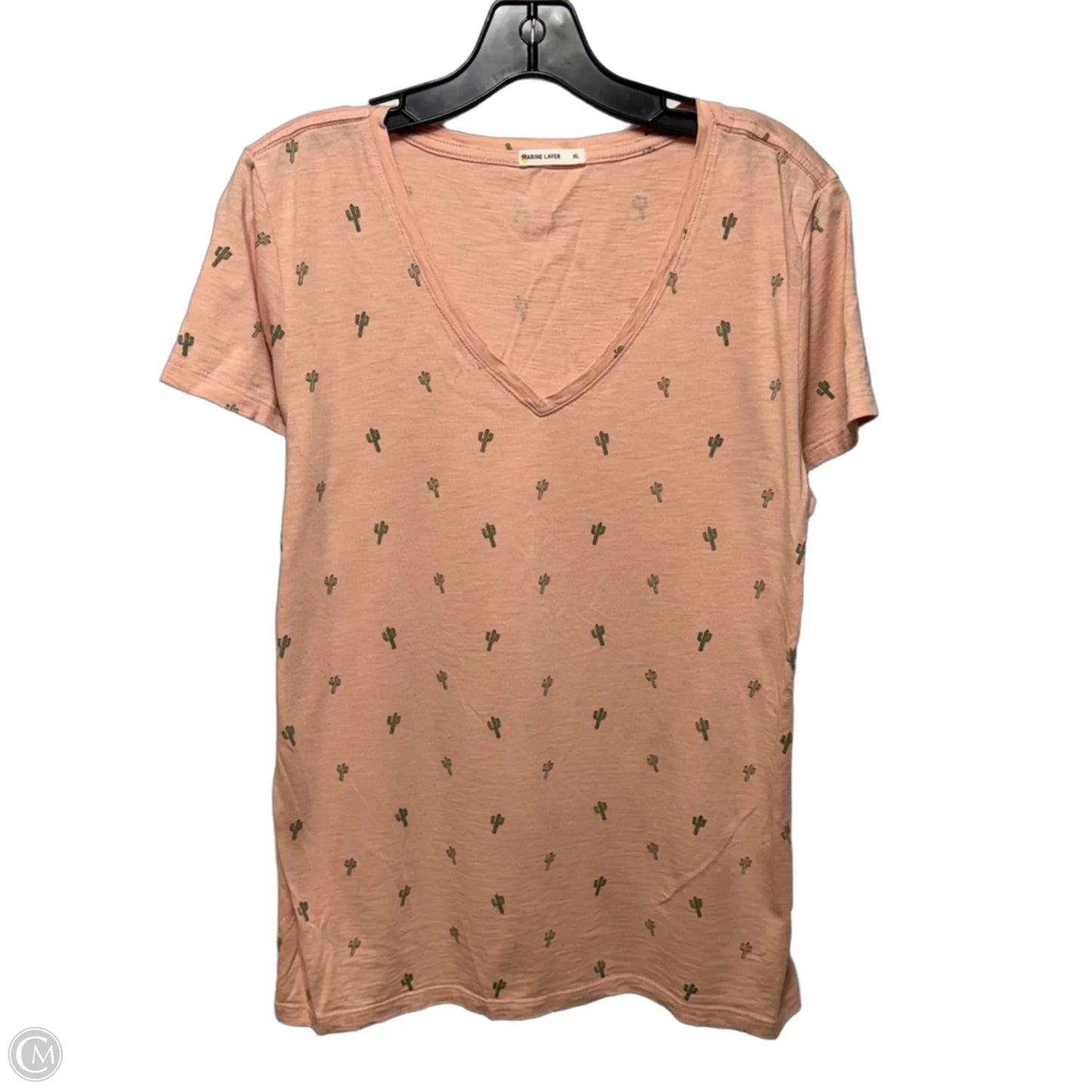 Cactus Top Short Sleeve By Marine Layer In Peach, Size: Xl