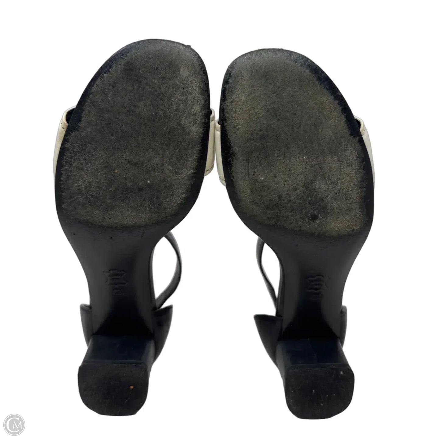 Tana Colorblock City Sandals Designer By Tory Burch In Black & White, Size: 8