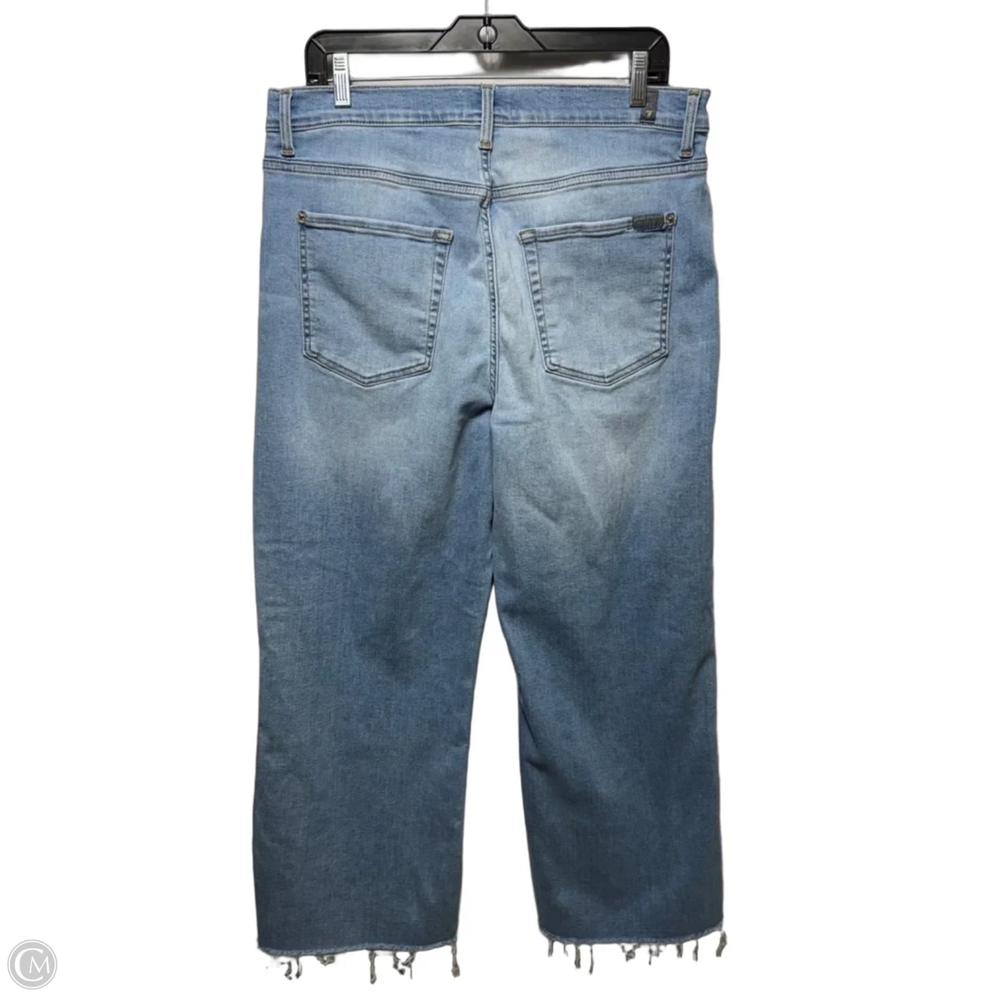 Jeans Wide Leg By 7 For All Mankind In Blue Denim, Size: 14/32