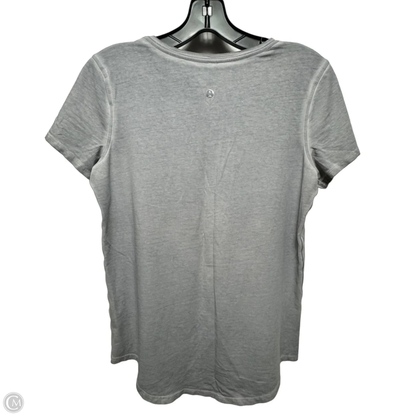 Athletic Top Short Sleeve By Lululemon In Grey, Size: S