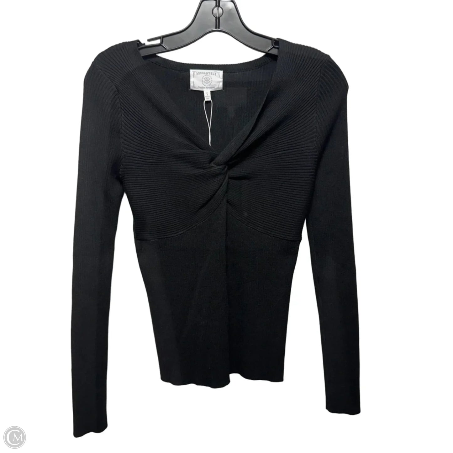 Twist Rib Knit Top Long Sleeve By Absolutely In Black, Size: S