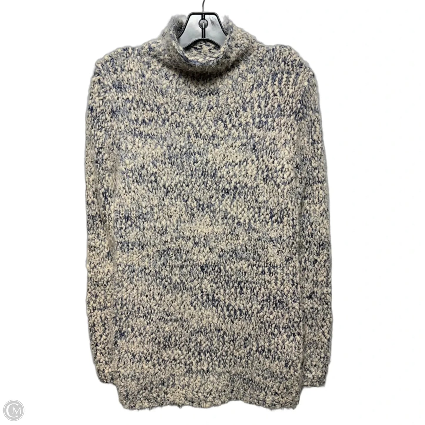 Eyelash Knit Sweater By Chelsea And Theodore In Blue & Cream, Size: S