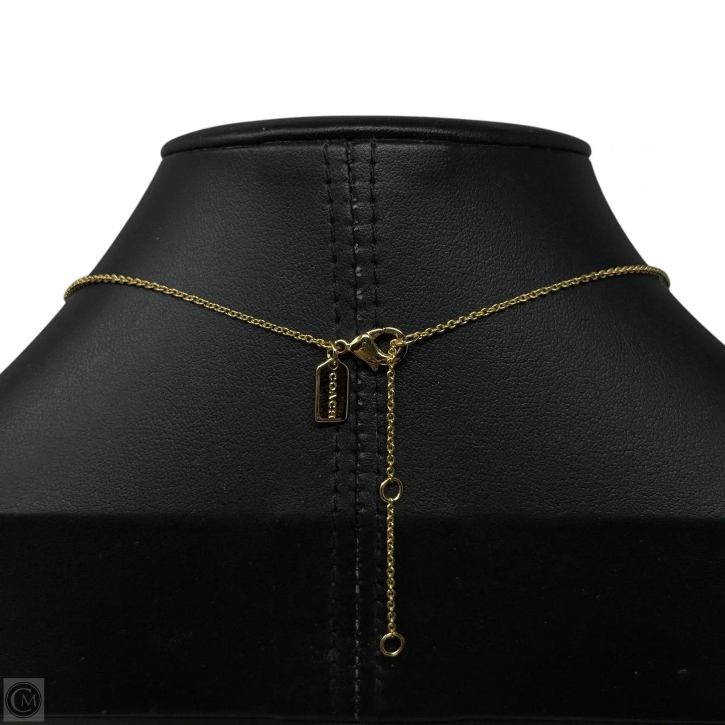 Gold Tone Butterfly & Crystal Drop Pendant Necklace Designer By Coach