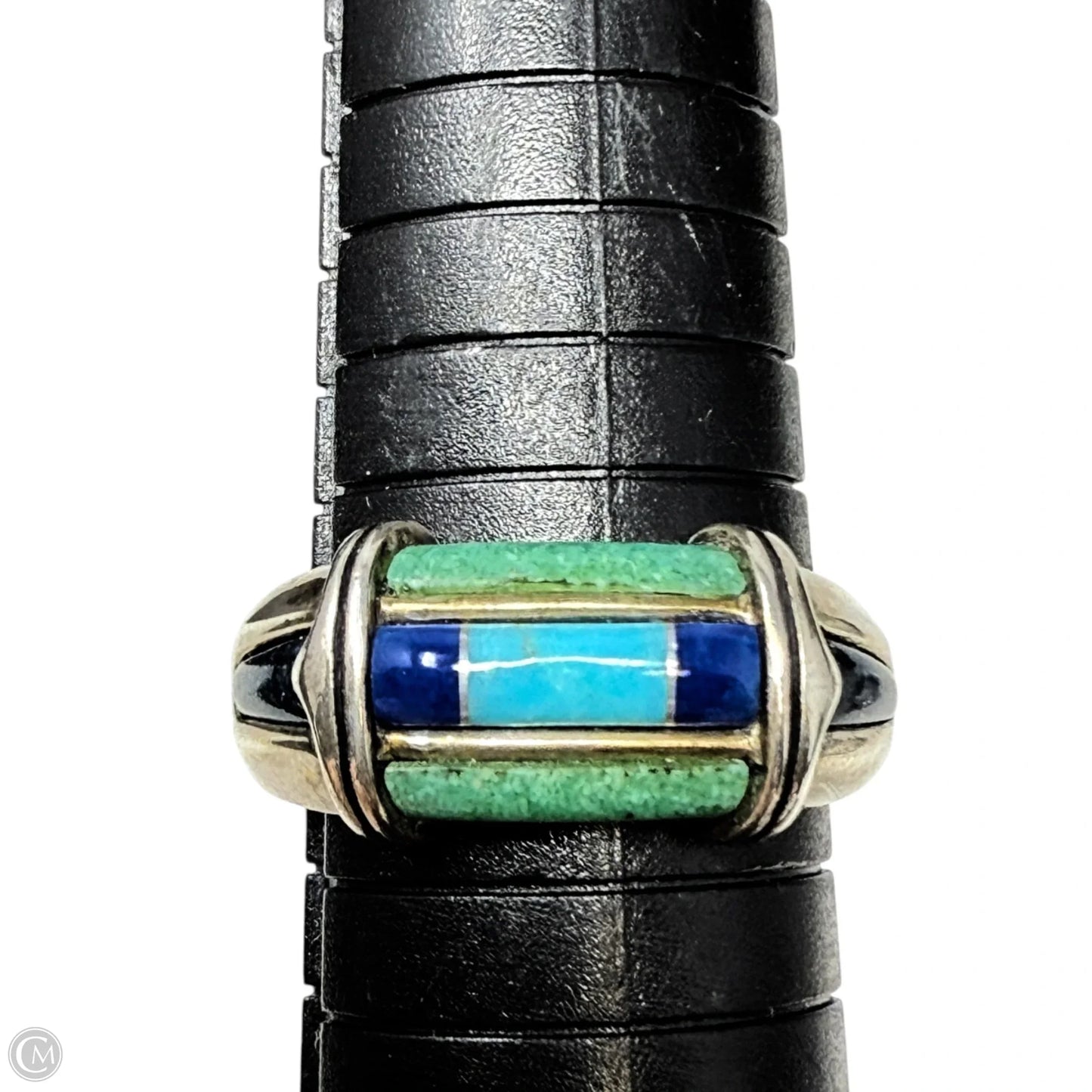 Sterling Silver, Lapis & Turquoise Inlay Ring By Carrolyn Pollack, Size: 10
