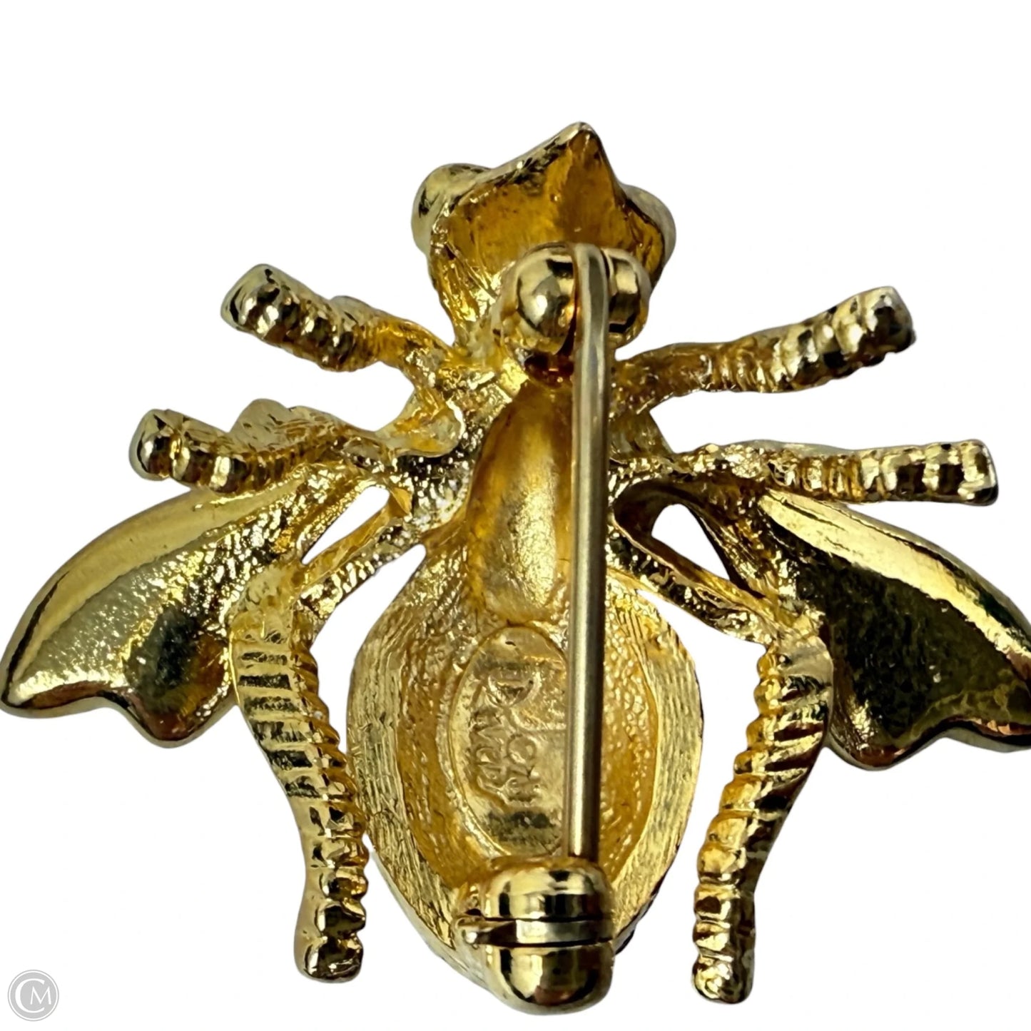Gold Tone & Multicolor Crystal Bee Pin By Joan Rivers