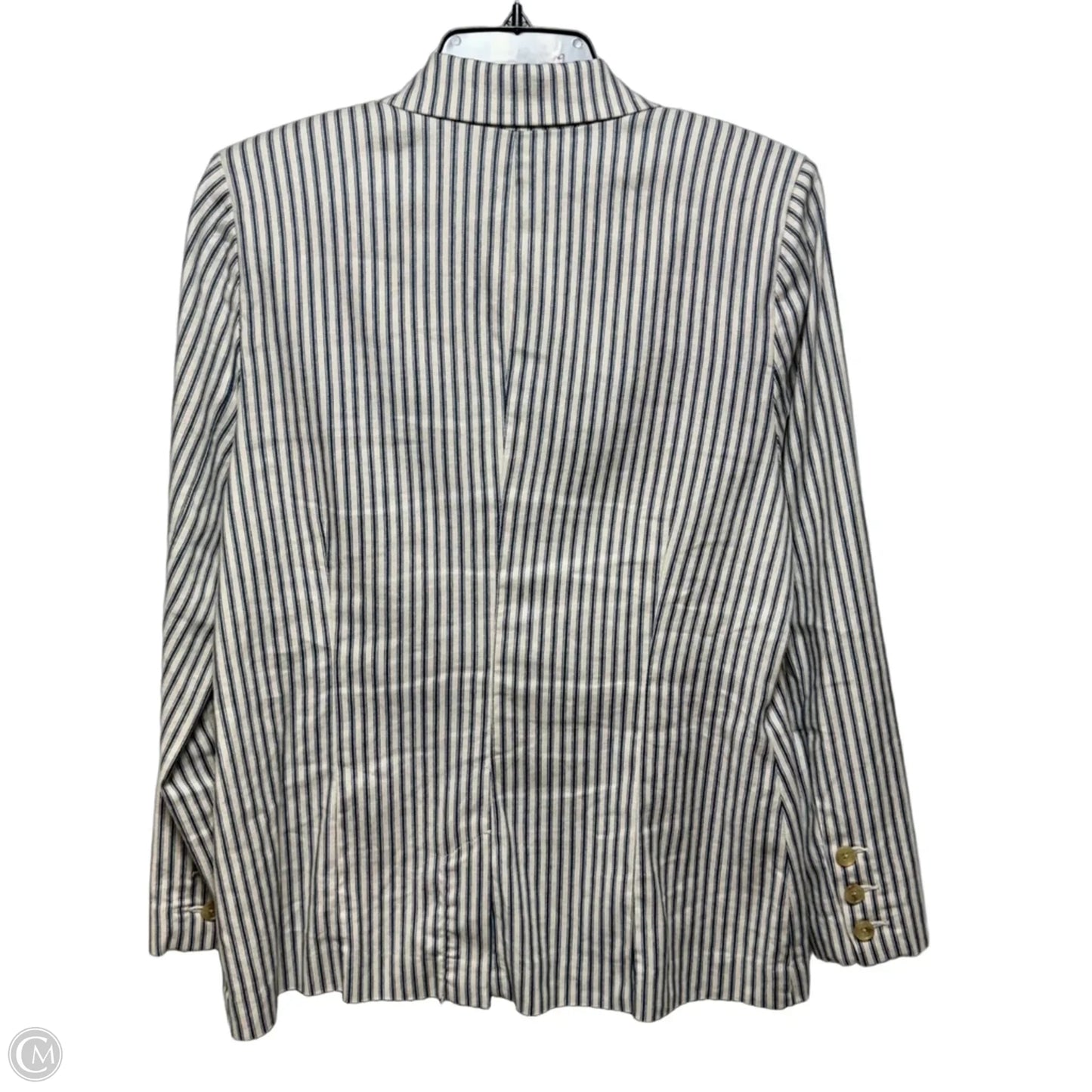 Linen Blend Blazer By Evereve In Striped Pattern, Size: S