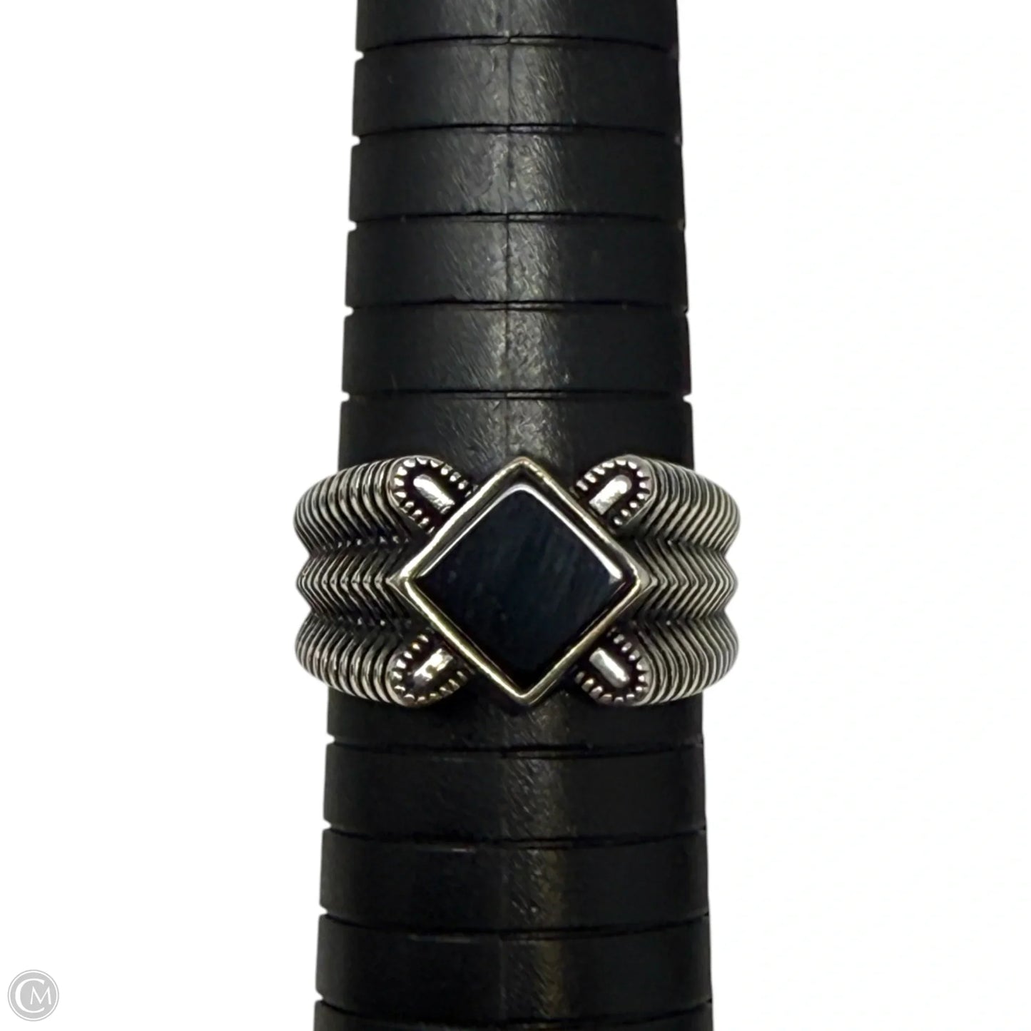 Handmade Turkish Sterling Silver Onyx Ring By Babylon Silver, Size: 12