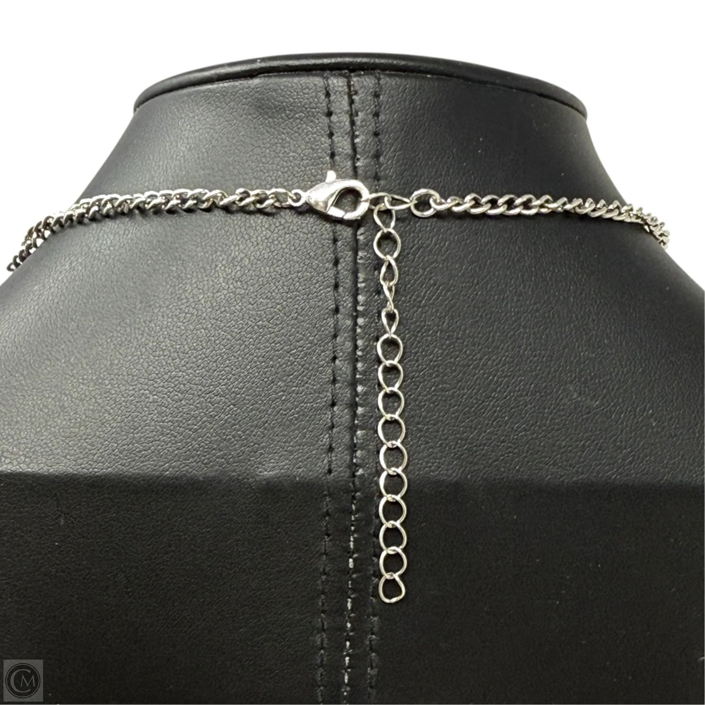 Silver & Turquoise Tone Concho Chain Choker Necklace