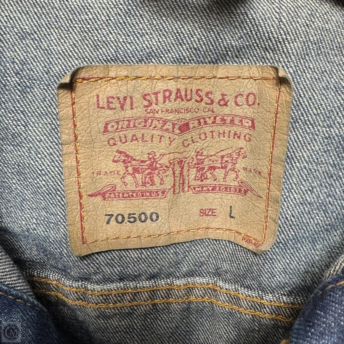 Jacket Denim By Levis In Blue Denim, Size: L