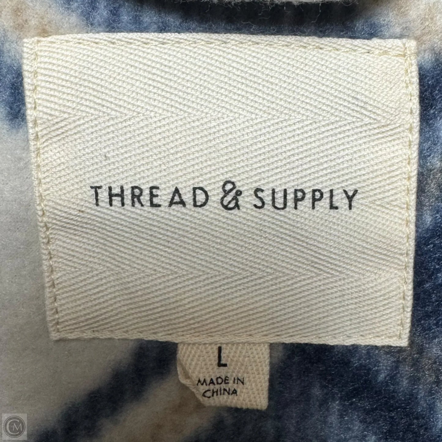 Jacket Shirt By Thread And Supply In Plaid Pattern, Size: L